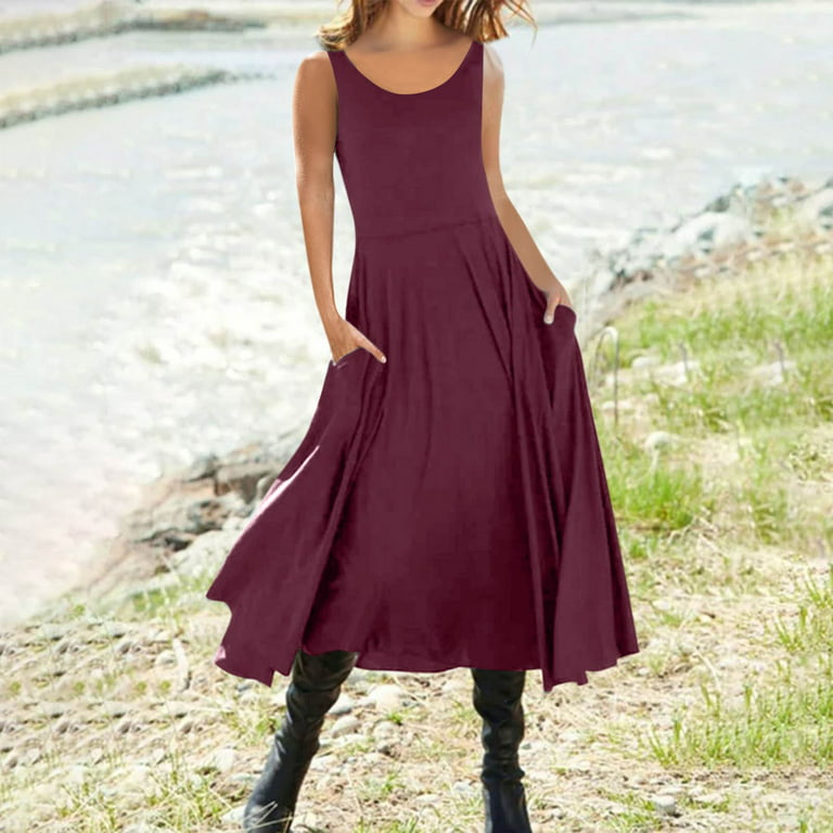 BEEYASO Clearance Summer Dresses for Women Ankle Length Casual