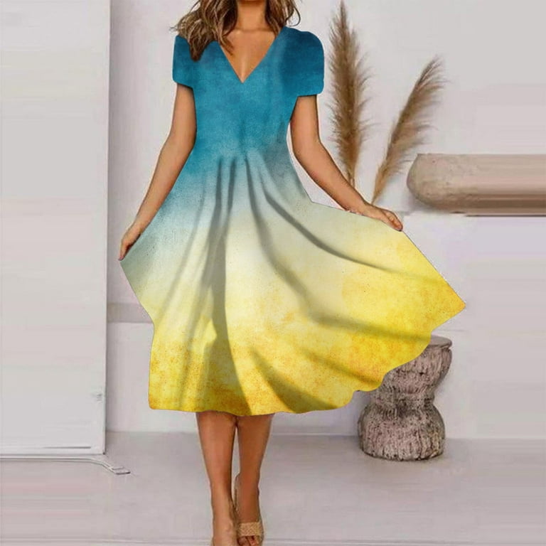 https://i5.walmartimages.com/seo/BEEYASO-Clearance-Summer-Dresses-for-Women-Mid-Length-A-Line-Short-Sleeve-Fashion-V-Neck-Printed-Dress-Yellow-L_8c0f2495-5148-4af0-89be-5a1a9b6e61f5.6287f06ac2288d6a3ade4a4223ade62b.jpeg?odnHeight=768&odnWidth=768&odnBg=FFFFFF