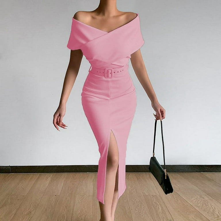 https://i5.walmartimages.com/seo/BEEYASO-Clearance-Summer-Dresses-for-Women-Off-the-Shoulder-Fashion-Ankle-Length-Solid-Sheath-Short-Sleeve-Dress-Pink-S_987f4936-06e2-4611-91f2-3a71d9a3785a.39e36cda174815d7386451a3e26bd512.jpeg?odnHeight=768&odnWidth=768&odnBg=FFFFFF