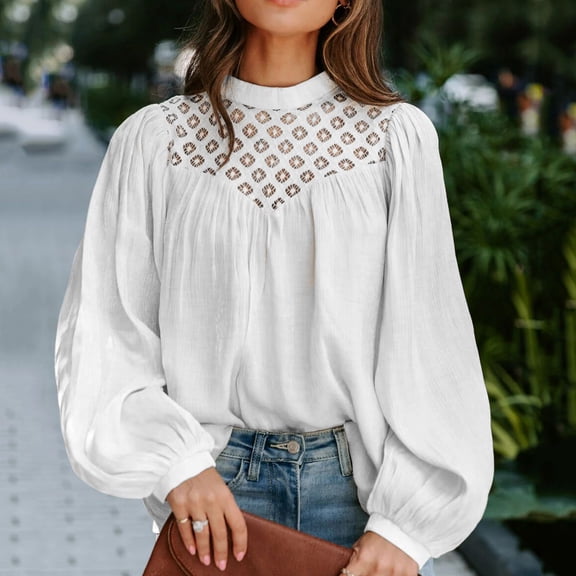 BEFOKA 2025 Womens Shirts Flare Long Sleeve Ladies Tops Loose Fits Crew Neck Women's Basic Tops Fall Winter Soft Pullover Going Out Top Casual Tops