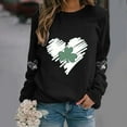 thumbnail image 1 of BEFOKA Basic Long Sleeve Shirts For Women St Patrick'S Day Crew Neck Sweatshirts Irish Shamrock Heart Printed Black Shirts for Women Going Out Tops Fall Blouses 2026 Green Graphic Tops & T-Shirts, 1 of 4