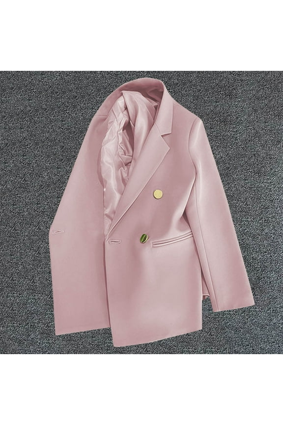 Blazers for Women Solid Color Spring Jackets 2025 Cardigan Slim Fits Open Front Long Sleeve Lapel Dressy Tops for Women Office Work Suit Business Blouses Outfits Casual Blazer S-3X 