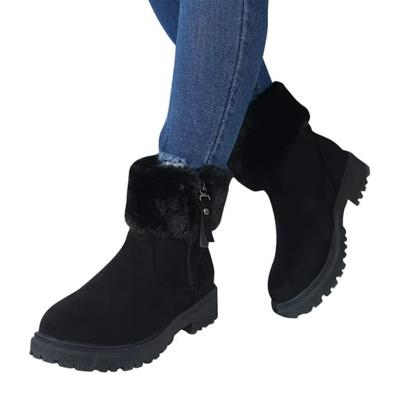 BEFOKA Boots for Women | Waterproof Winter Snow Boots | Warm Ankle Booties | Wide Width Hike Work Shoes Walking Booties Non-sliper Fuzzy -Lined | Warm Ankle Rain Boots
