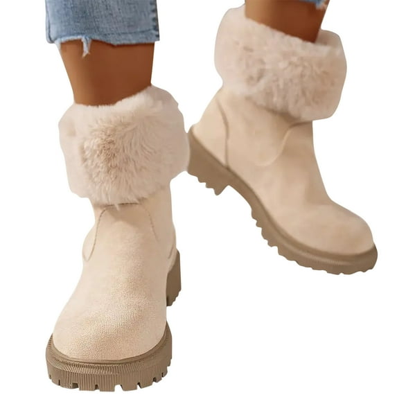 BEFOKA Boots for Women | Waterproof Winter Snow Boots | Warm Ankle Booties | Wide Width Hike Work Shoes Walking Booties Non-sliper Fuzzy -Lined | Warm Ankle Rain Boots