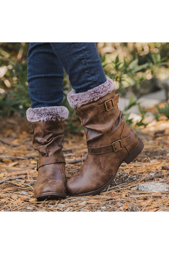 Boots for Women | Waterproof Winter Snow Boots | Warm Ankle Booties | Wide Width Hike Work Shoes Walking Booties Non-sliper Fuzzy -Lined | Warm Ankle Rain Boots