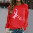 thumbnail image 1 of BEFOKA Breast Cancers Awareness Sweatshirt for Women Long Sleeve Shirt Pink Ribbon Graphic Sweatshirt, 1 of 5