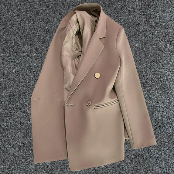 BEFOKA Casual Blouses for Women Jackets Dressy Casual 2025 Solid Color Blazers Long Sleeve Lapel Dressy Tops for Women Business Outfits Office Work Suit Slim Fits S-XXXL
