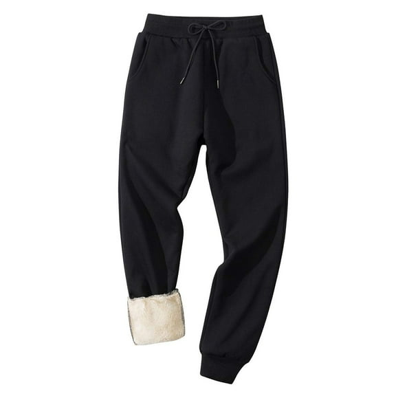 BEFOKA Casual Mens Pants Fleece Lined Ski Snow Pants Stright Leg Winter Pants Outdoor Pants Thermal Underwear Bottom for Home Pants Warm Trousers XS_5X