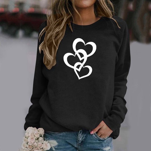 BEFOKA Graphic Shirts for Women Casual Tee Shirts 2025 Long Sleeve Crew Neck Basic Tees Shirts Pullover Tops for Women Trendy Sweatshirts Winter Fall Outfits Clothes Plus Size S_XXX