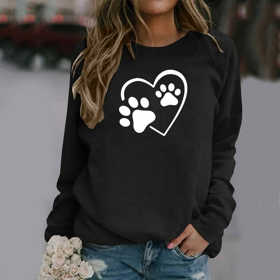 BEFOKA Graphic Shirts for Women Casual Tee Shirts Long Sleeve Crew Neck Basic Tees Shirts Pullover Tops for Women Trendy Sweatshirts Winter Fall Outfits Clothes Plus Size S_XXX