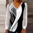 thumbnail image 1 of BEFOKA Graphic Shirts for Women V Neck Long Sleeve Tunic TShirt Lace Print Sweatshirt Pullover Top 2025 Basic Blouse Tees Top Fall Outfits Loose Fits Plus Size S_XXXL, 1 of 5
