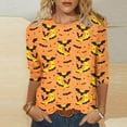 thumbnail image 1 of BEFOKA Halloween Shirts for Women Casual Tee Shirts 2025 Long Sleeve Crew Neck Basic Tees Shirts Graphic Pullover Tops for Women Trendy Sweatshirts Thanksgiving Gift Tops Blouse Outfits S_XXXXL, 1 of 4