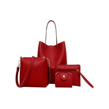 BEFOKA Handbags Set 4Pcs Women Pattern Leather Handbag+Crossbody Bag+Messenger Bag+Card Package