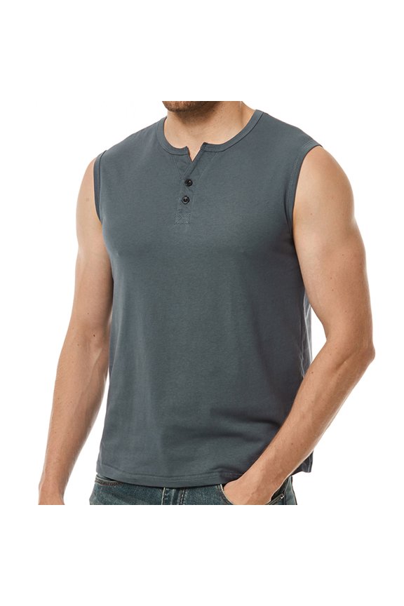 Hawaiian Tank Tops For Men Button Up V Neck Muscle Top Sleeveless Workout Muscle T Shirts Regular Fits Summer Beach Swim Shirt S