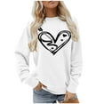 thumbnail image 1 of BEFOKA Long Sleeve Cute Shirts For Women Valentine'S Day Crew Neck Sweatshirts Love Heart Printed Ladies Blouses Womens Top Pullover Sweatshirt Graphic T-Shirtstrendy Tunic Outfits Clothes, 1 of 5