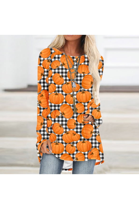 Long Tunics Shirts Wear with Leggings Long Sleeve Graphic TShirt Cute Print Basic Blouse Tees Top Sweatshirt Gifts Pullover Top 2025 Going Out Tops Fall Holiday Outfits Loose Fits