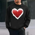 thumbnail image 1 of BEFOKA Men Long Sleeve Shirt Crewneck Sweatshirt Valentine'S Day Love Heart Printed Golf Shirts For Men Mens Tops Trendy Blouses For Men Business Casual Graphic Tshirts Gifts Tee Tops, 1 of 6