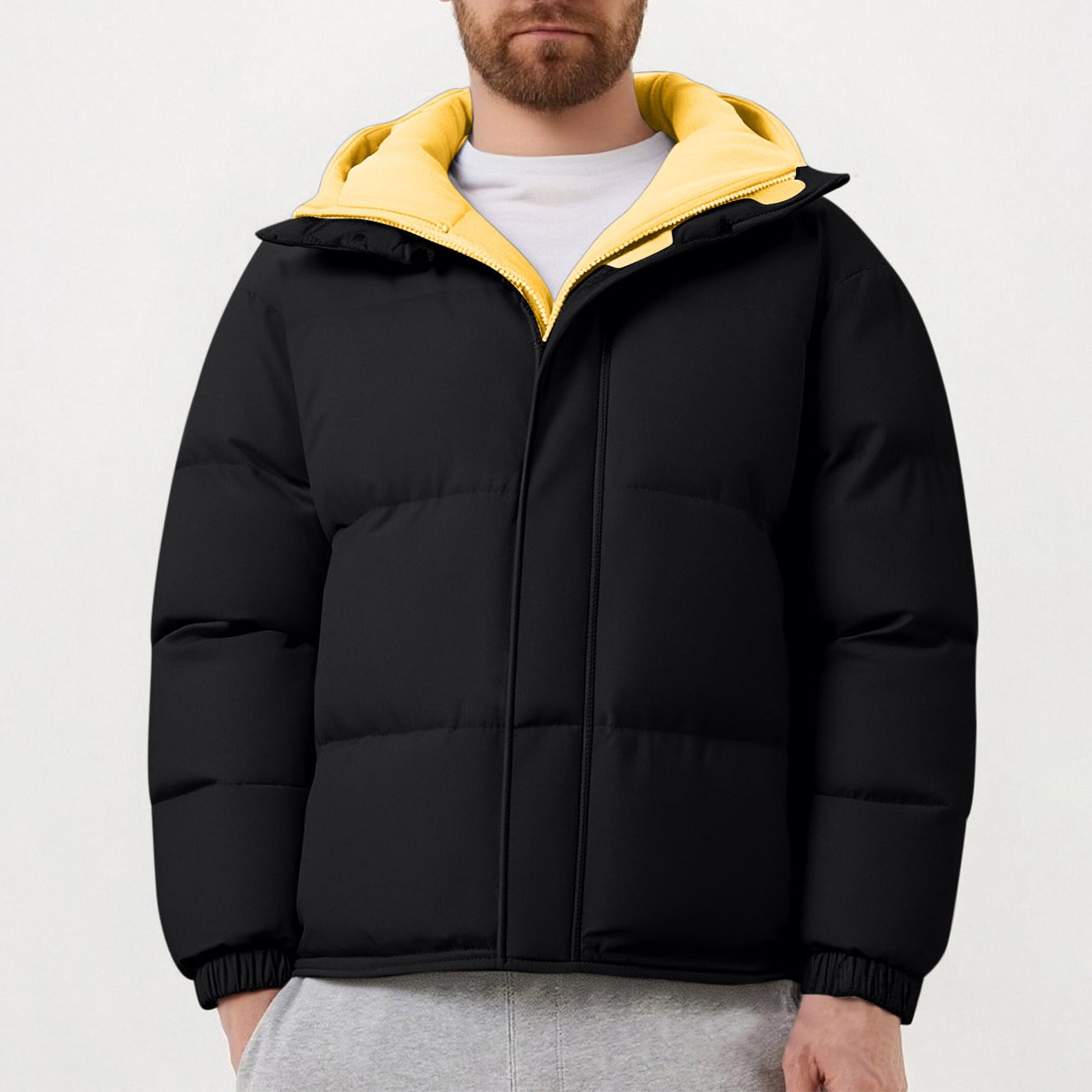 BEFOKA Men's Cold Weather Coats Quilted Jackets Sherpas Lined Cardigan ...