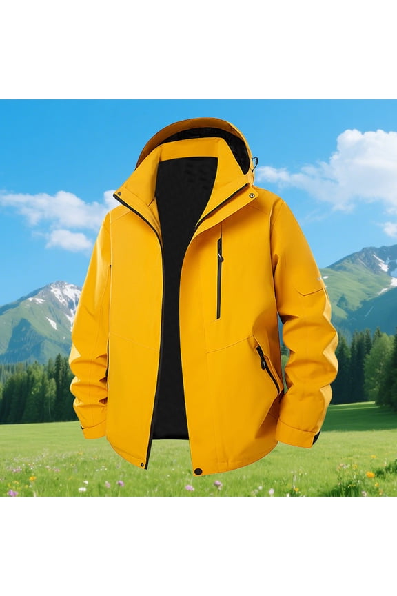 Men's Fall Jackets Waterproof Jacket Rain Coat with Hood for Men 2025 Cold Weather Coats Lightweight Hiking Rocks Climbing Jacket Sports Jackets Outerwear Oversized M_5X