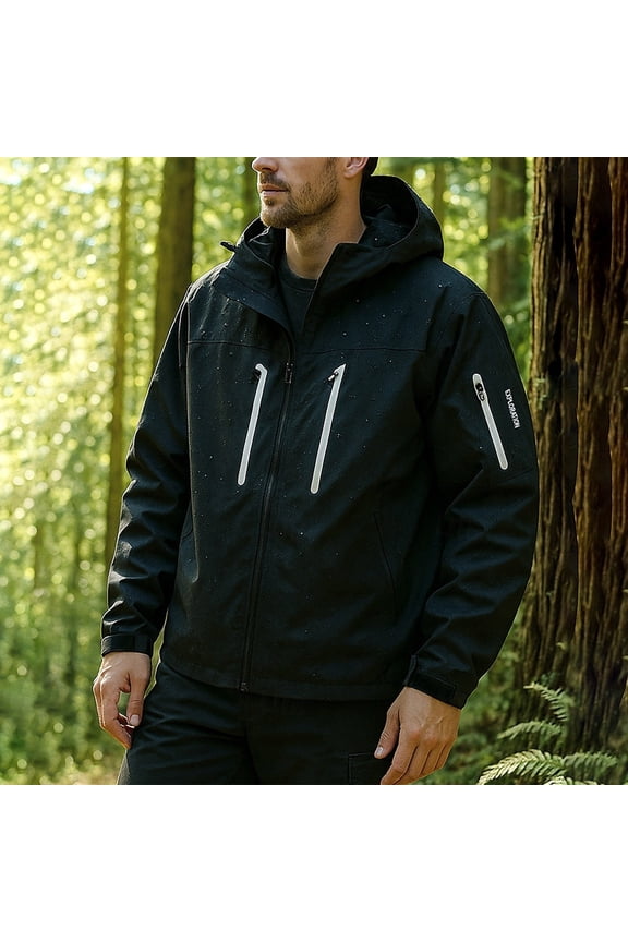 Men's Waterproof Jacket Rain Coat with Hood Fall Jackets for Men 2025 Outdoor Lightweight Hiking Rocks Climbing Jacket Color Blocking Oversize Sports Jackets for Men M_5X