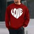 thumbnail image 1 of BEFOKA Mens Long Sleeve Shirt Crewneck Sweatshirt Valentine'S Day Love Heart Printed Mens Pullover Tops Blouses Graphic T-Shirts Trendy Tunic Outfits Clothes, 1 of 6