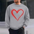 thumbnail image 1 of BEFOKA Mens Long Sleeve Shirts Crewneck Sweatshirt Valentine'S Day Love Heart Printed Golf Pullovers Men Fall Tops Work Blouses Graphic Tshirts Family Tops Blouse, 1 of 6