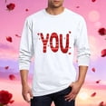 thumbnail image 1 of BEFOKA Mens Long Sleeve Tee Shirts Crew Neck Sweatshirt For Mens Letters Printed Valentine'S Day Graphic Sweatshirts Casual Tops Work Blouses Graphic Tshirts Tee Tops Business Shirts, 1 of 5