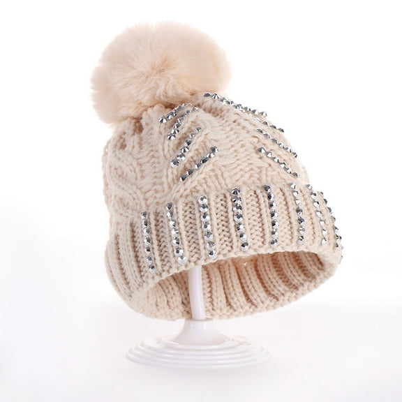 BEFOKA Mens Winter Knitted Beanie Hat with Faux Fuzzy Pom Warm Knit Skull Cap Beanie for Women