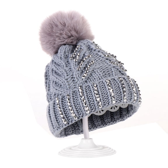 BEFOKA Mens Winter Knitted Beanie Hat with Faux Fuzzy Pom Warm Knit Skull Cap Beanie for Women