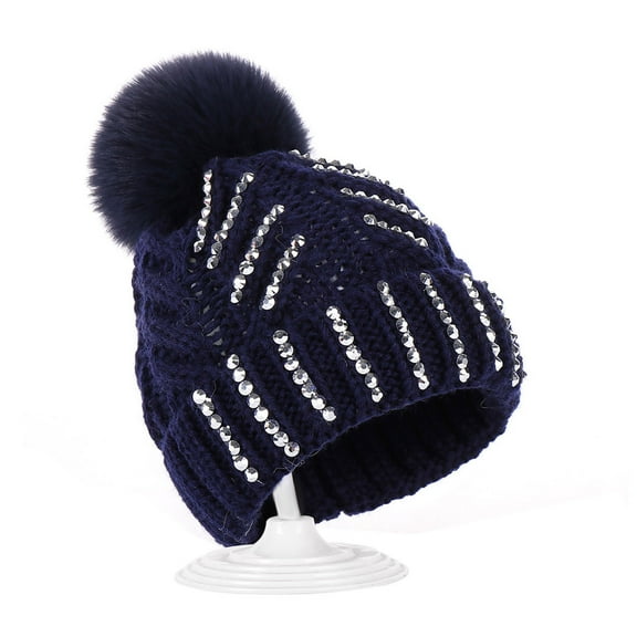 BEFOKA Mens Winter Knitted Beanie Hat with Faux Fuzzy Pom Warm Knit Skull Cap Beanie for Women