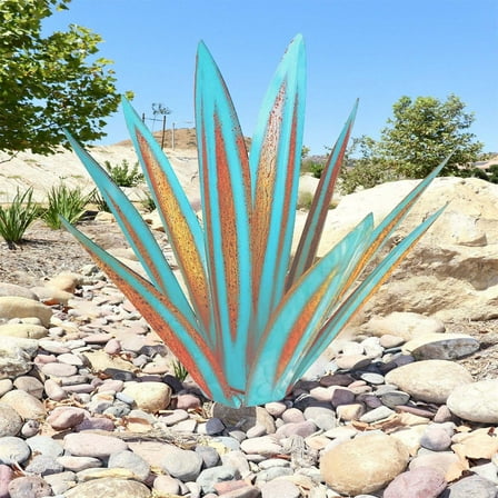 BEFOKA Metal Art Tequila Rustic Sculpture Garden Yard Sculpture Home Decor 9 leaves