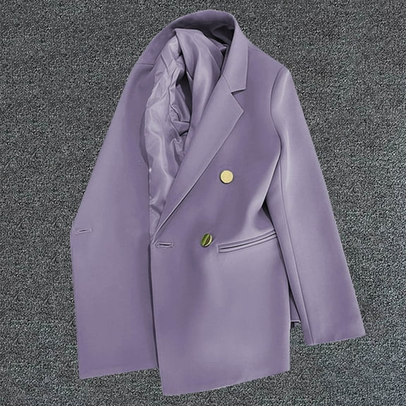 BEFOKA Plus Size Dressy Blazers for Women Solid Color Spring Jackets 2025 Long Sleeve Lapel Dressy Tops for Women Business Blouses Button Outfits Office Work Suit Casual Blazer S-3X