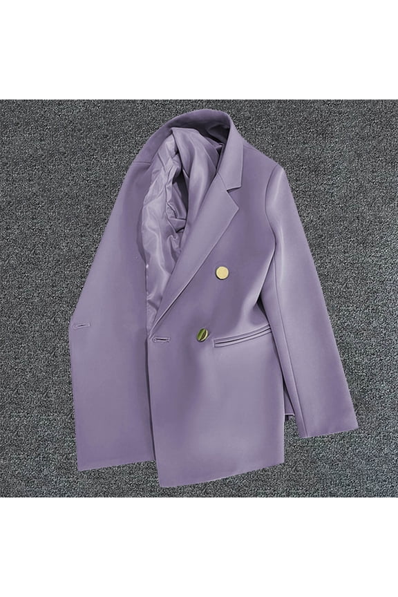 Plus Size Dressy Blazers for Women Solid Color Spring Jackets 2025 Long Sleeve Lapel Dressy Tops for Women Business Blouses Button Outfits Office Work Suit Casual Blazer S-3X