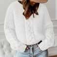 thumbnail image 1 of BEFOKA Ribbed Knit Sweaters for Women Casual Long Sleeve V Neck Shirts ﻿Contrast Pullover Tops Sweater Winter Shirts 2025 Outerwear Going Out Tops Plus Size S_5X, 1 of 6
