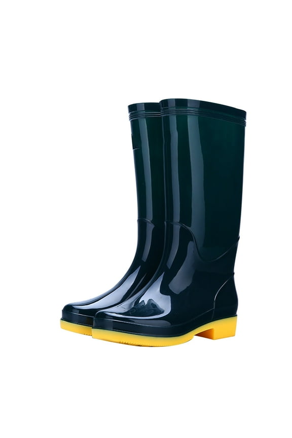 Rubber Boots for Men & Women , Waterproof Rain Boots, Fuzzy Warm No Sliper High Traction Multi-season Dry Mud Boot for Outdoor Work Hunting