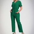 thumbnail image 1 of BEFOKA Scrub Tops and Pant for Women Short Sleeve V Neck Men Nursing Uniforms Working Nurse Unifrom with Pockets 2PC, 1 of 6