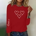 thumbnail image 1 of BEFOKA T Shirts For Women Red Long Sleeve Valentine'S Day Crewneck Sweatshirt Love Heart Printed Casual Blouse Tops Womens Tops Trendy Pullover Sweatshirts Graphic Tshirts Holiday Outfits Tee, 1 of 5