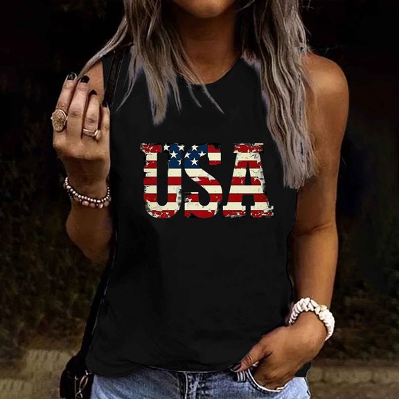 BEFOKA Tank Top for Women Graphic Print Tshirt 2025 Crewneck Summer Sleeveless Cottons Tops Loose Fits Tops Lightweight Tops & Blouses Basic Tshirt Trendy Sweatshirt for Women S-XXL