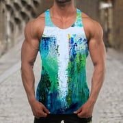 BEFOKA Tanks For Men Y Back Tank Tops Sleeveless Crew Neck Muscle Gym Shirts Relaxed Fits Sport Shirts Swim Beach Hawaiian Tops Summer XXL