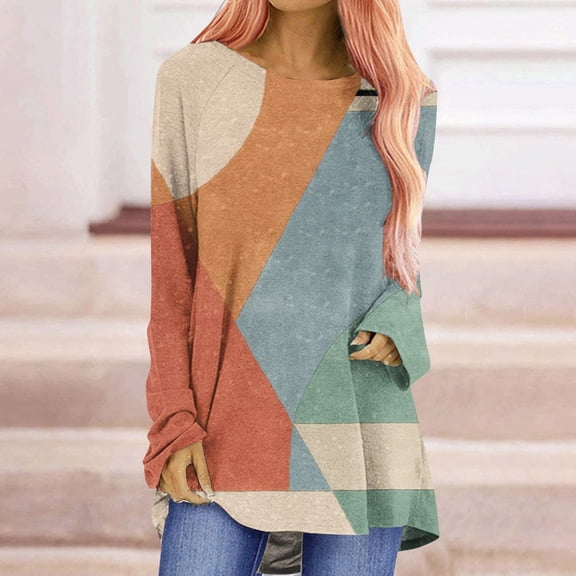 BEFOKA Tops for Women Casual Long Sleeve Graphic Ladies Tops 2025 Loose Fits Letters Print Blouse Crew Neck Fall Going Out Top Soft Pullover Basic Tops