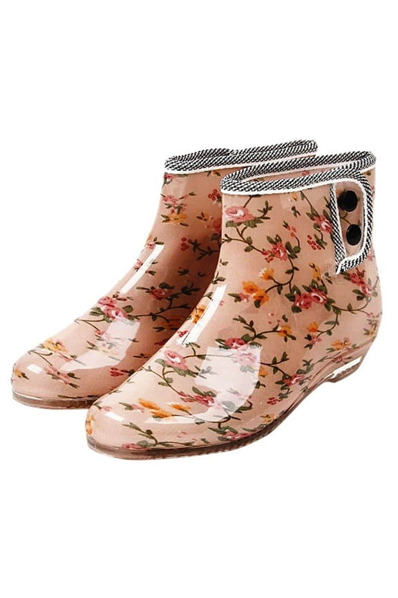 Water Shoes Womens Mid Calf Rain Boots Waterproof Outdoor Ladies Rain Boots Garden Boots Rain Wellies Graphic Womens Rain Boots Beach Outdoor Shoes Fishing Boot Outdoor Work Shoes for Boating