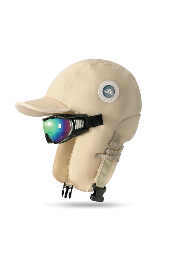 Women Hats Slouchy Fleece Beanie Hats Scarf Ear Flap Warm Winter Knitted Hat Thick Skull Ski Cap , Ear Cover Hat ,Waterproof Hooded Cold Weather Hat Neck Warmer