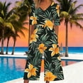 thumbnail image 1 of BEFOKA Women Jumpsuits Formal 3/4 Sleeve Hawaii Baggy Capri Pants One Piece Jumpsuits with Pocket V Neck Baggy Overalls Floral Going Out Date Night Womens Rompers For Summer XL, 1 of 5