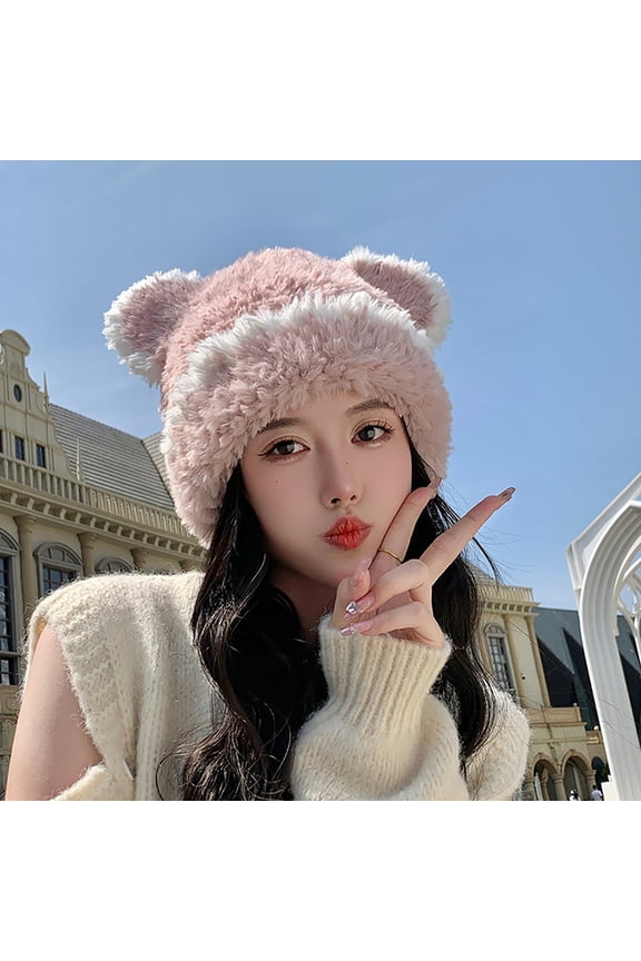 Women Men Beanie Warm Winter Hats, Soft Knit Lazy Beanie ,Cats Beanie,Women Foxs hat, Slouchy Beanie for Men/Women Slouchy Ski Watch Cap Ear Flap Beanie Hat