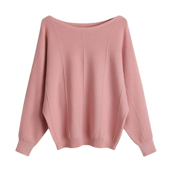 BEFOKA Women Off The Shoulder Sweater Batwing Long Sleeve Loose Fits Knit Pullover Tops Casual Falls Jumperes Tops 2024