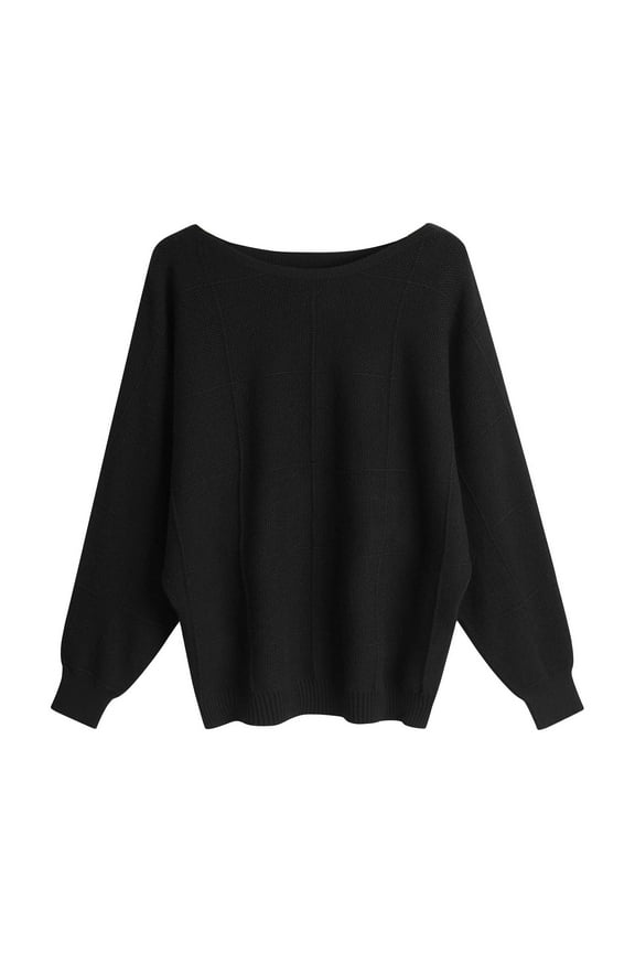 Women Off The Shoulder Sweater Batwing Long Sleeve Loose Fits Knit Pullover Tops Casual Falls Jumperes Tops 2024