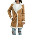 thumbnail image 1 of BEFOKA Women's Coat Casual Lapel Fleece Fuzzy Faux Shearling Coats Warm Winter Oversized Outwear Jackets, 1 of 2