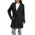 thumbnail image 1 of BEFOKA Women's Coat Casual Lapel Fleece Fuzzy Faux Shearling Coats Warm Winter Oversized Outwear Jackets, 1 of 2