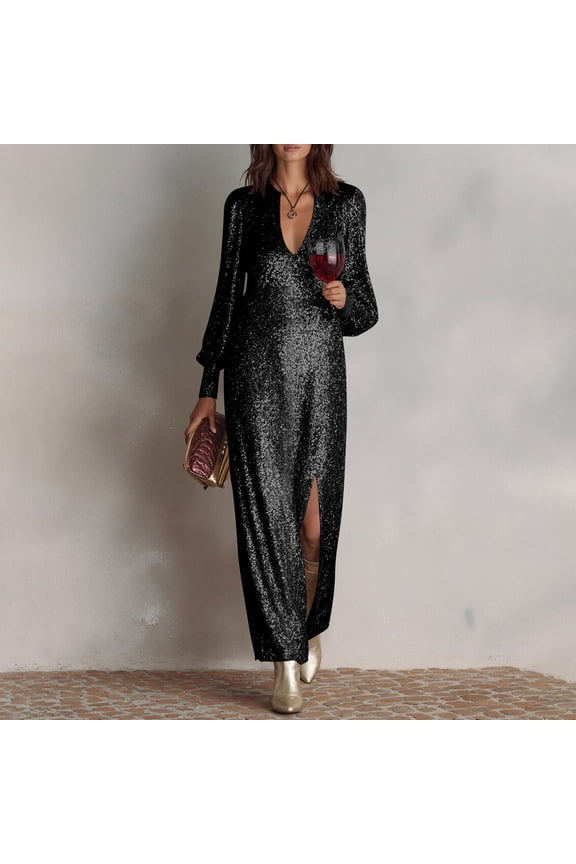 Women's Dresses V Neck Cocktail Dress Wrap Bodycon Classy Party Dresses S Black