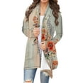 thumbnail image 1 of BEFOKA Women's Lightweight Longer Length Open-Front Long-Sleeve Sweater Floral Print Oversized Cardigans Summer Mesh Long Flowy Kimonoes Cardigans Beach Cover Up Tops Long Flowy Going Out top S_5X, 1 of 6